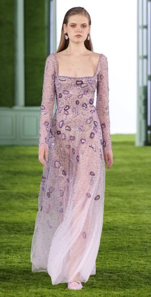 Georges Hobeika Embellished Georgette Maxi Dress Purple FR