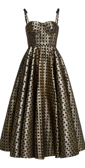 Giambattista Valli - - Lurex-Jacquard Bustier Midi Dress - Gold - IT 44 -  Moda Operandi