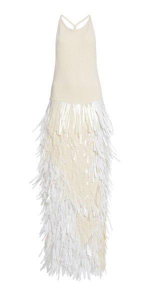 Jil Sander - - Sleeveless Fringed Maxi Dress - Ivory - EU 34 - Moda Operandi