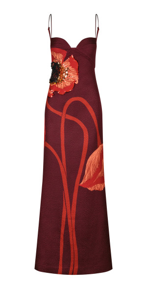 johanna ortiz petals strapless embellished silk maxi dress Johanna Ortiz Petals Strapless Embellished Silk Maxi Dress in White