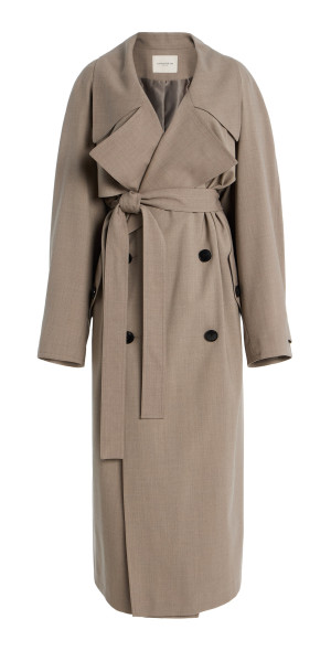 Lafayette 148 Responsible Stretch Wool Belted Oversized Trench