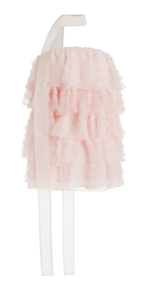 knee length dresses for ladies Short Pink A-Line Homecoming Dress with Ribbon Waist Pink / 6 main image 1