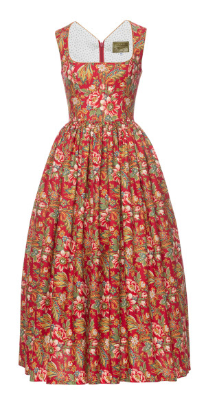 Lena Hoschek - - Elouise Printed Corset Cotton Midi Dress - Red - S