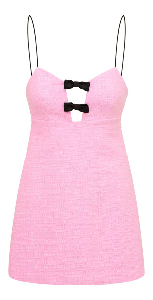 LoveShackFancy - - Adelaide Bow-Detailed Cotton Mini Dress - Pink - US 00 -  Only At Moda Operandi