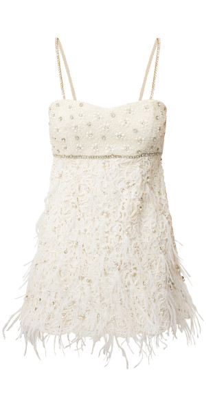 white bridal mini dresses Manor Mini - White Bridal Mini Dress | Beaded Corset, Basque Satin Bubble Party Dress L