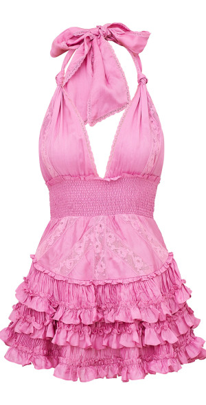 LoveShackFancy - - Quintelle Ruffled Mini Dress - Pink - XXS - Only At Moda  Operandi