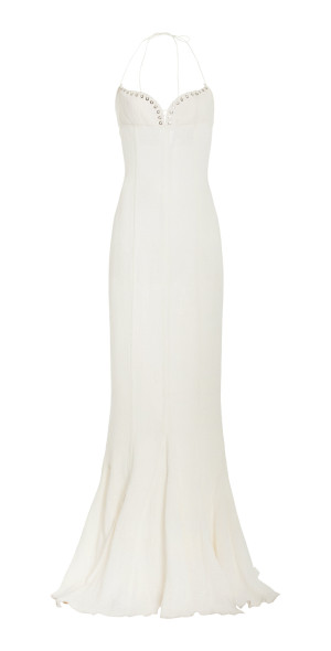 white dress with sheer bottom Snyder Long Sleeve Sheer Maxi Dress | Cream | Womens
