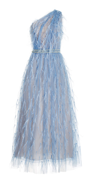 sachin and babi light blue dress Black Short Tulle Homecoming Dress Featuring Sweetheart Bodice with Peacock Feather Embroidery and Lace-Up Back main image 0