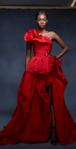 Marchesa - - Satin Asymmetrical One-Shoulder Balloon Gown - Red - US 12 -  Only At Moda Operandi