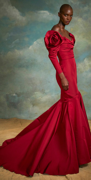 knee length dresses for ladies Marchesa Silk Organza Angel Sleeves Dress - S/4 main image 1