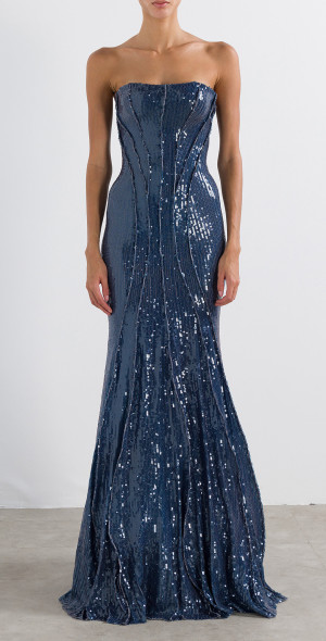 white christmas dresses Smock Mermaid Dress Blue Denim 1112 – India Batik Retail main image 0