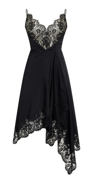 Michael Kors Collection - - Lace-Trimmed Satin Charmeuse Slip Dress - Black  - US 14 - Only At Moda Operandi