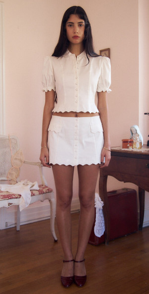 Mirror Palais - - Dorothy Cotton Mini Skirt - Ivory - M - Only At