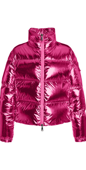 Moncler Meuse Metallic-Nylon Down Jacket Pink Moda