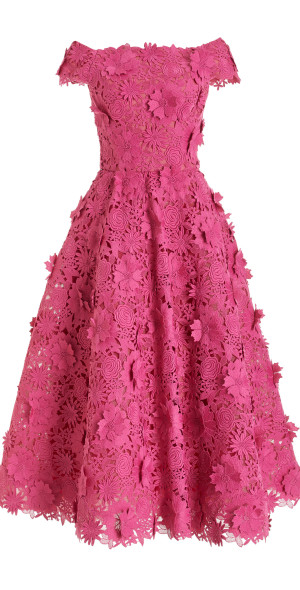 knee length dresses for ladies Monique Lhuillier Red Silk Gown – catwalk main image 1