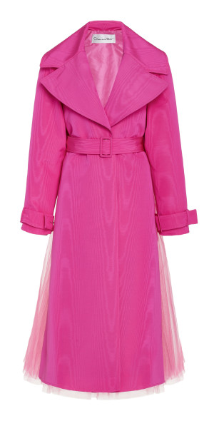 pink oscar de la renta coat dress Oscar de la Renta Jewel Neck Wool Cape Coat in Pink