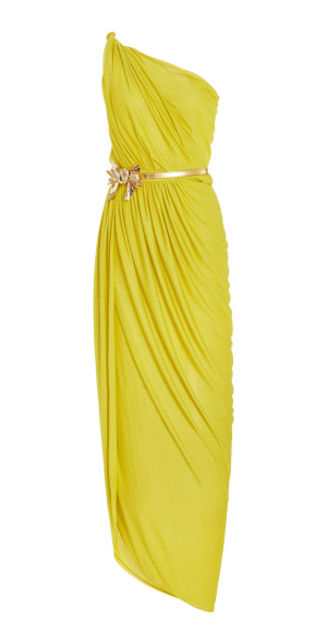 Oscar de la Renta - - One-Shoulder Chiffon Jersey Maxi Dress - Yellow - US 10 - Only At Moda Operandi Oscar de la Renta - - One-Shoulder Chiffon Jersey Maxi Dress - Yellow - US 10 - Only At Moda Operandi