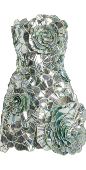 oscar de la renta mint green dress New NWT Oscar de la Renta Embroidered Floral Mint Green 2023 Cocktail Dress US 8
