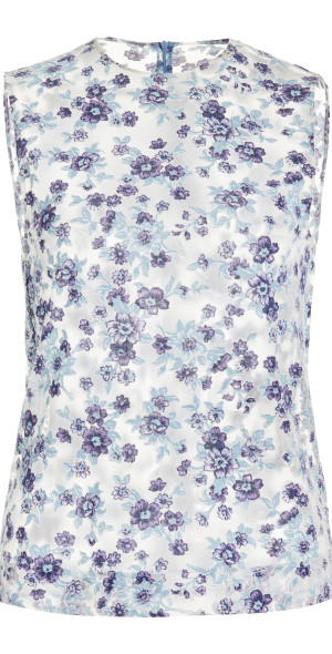 Philosophy di Lorenzo Serafini - - Sleeveless Floral Chiffon Top - Blue -  IT 38 - Moda Operandi