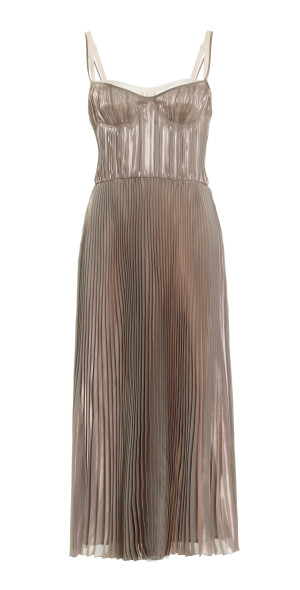 knee length dresses for ladies Prada Silver Metallic Heels – catwalk main image 1