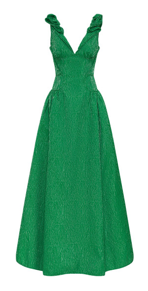 Rachel Gilbert - - Celia Pleated Jacquard Gown - Green - US 8