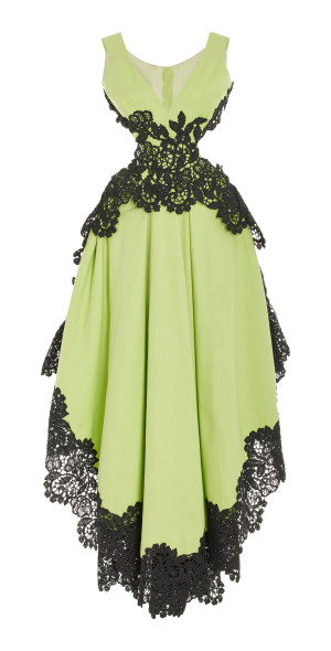 rosie assoulin green dress Rosie Assoulin V-neck Dress With Back Tie Detail