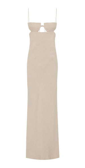 chinese dress ladies St. Agni Beige Double Drape Dress