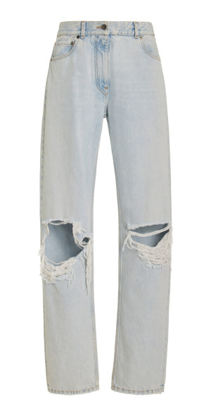 The Row - - Burty Distressed Rigid Mid-Rise Relaxed-Leg Jeans
