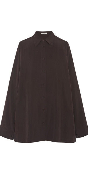 The Row - - Caroline Silk Button-Down Shirt - Brown - M
