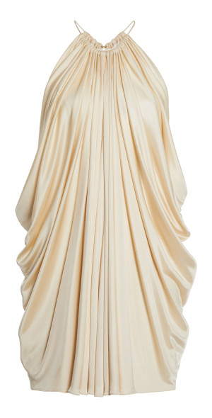 ruffle halter top dress Layered Ruffle Halter Dress With Decorative Neckline Flower - Black main image 1
