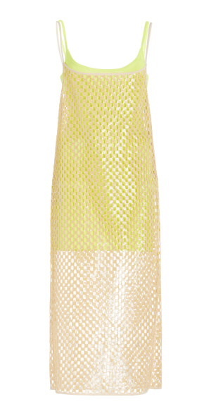 ZANKOV - - Victoire Micro Sequined Mesh Midi Dress - Yellow - M/L