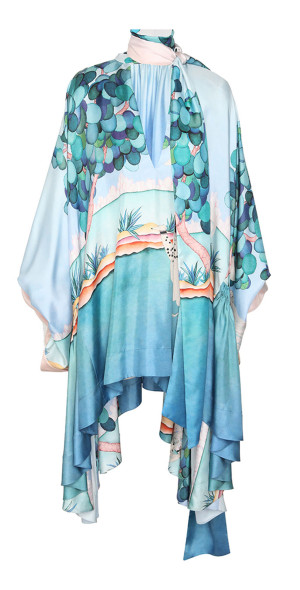 zimmermann eden printed linen & silk midi-dress Zimmermann Eden Belted Printed Linen And Silk-Blend Midi Dress In Blue -  50% Off
