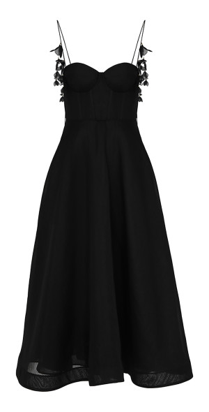 Zimmermann - - Natura Embellished Corset Linen-Silk Midi Dress