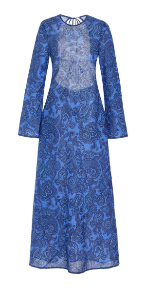 Zimmermann - - Ottie Backless Linen Bias-Cut Maxi Dress - Blue - 0 - Moda Operandi Zimmermann - - Ottie Backless Linen Bias-Cut Maxi Dress - Blue - 0 - Moda Operandi