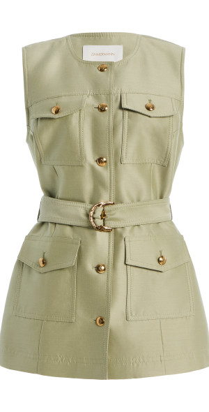 Zimmermann - Luna Wool Silk Utility Vest
