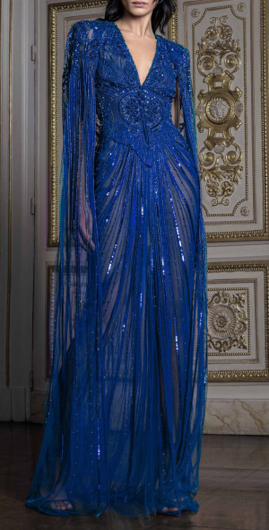 zuhair murad silk maxi dress Zuhair Murad Draped Silk Chiffon Maxi Dress In Purple