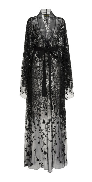 Zuhair Murad - - Embroidered Tulle Caftan - Black - FR 42 - Only At Moda  Operandi