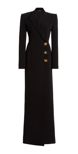 chinese dress ladies Tuxedo Midi Dress S/M