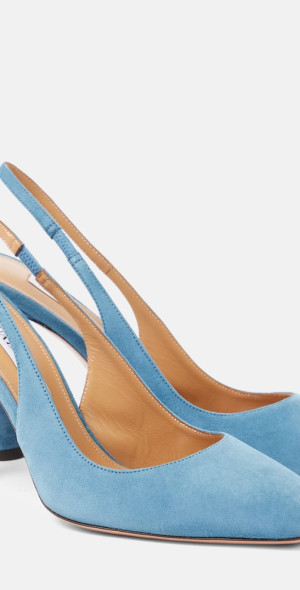 Aquazzura Amore 95 suede slingback pumps
