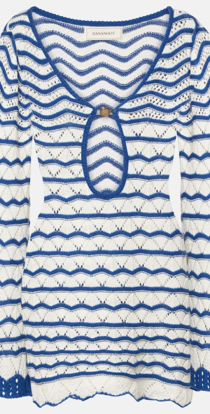 bananhot rey striped crochet beach dress Women's Crochet Dresses | Marsala Stripe Dress | Anna Kosturova main image 1