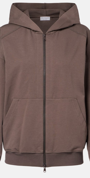 Brunello Cucinelli - Monili cotton zip-up hoodie
