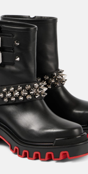 Christian Louboutin - Dune Bike leather ankle boots display picture 1
