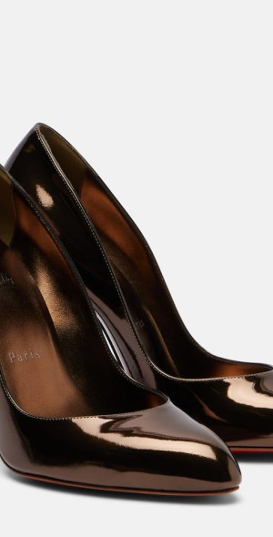 Christian Louboutin ブラウン モカシン／サイズ39 Christian Louboutin - Fannylove 100 metallic leather pumps