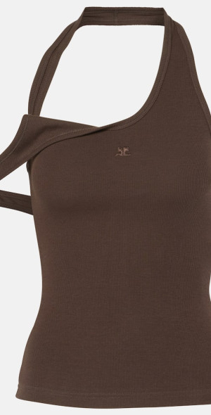 Courreges - CourrÃ¨ges Deconstructed cotton-blend tank top