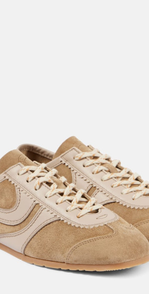 dries van noten ベージュ レザー スニーカー Dries Van Noten - Leather and suede low-top sneakers