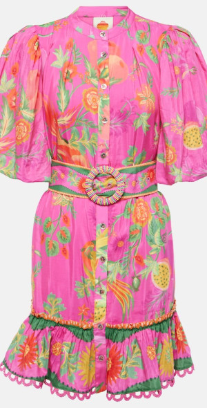 farm rio delicate fruit garden cotton midi dress Delicate Fruit Garden Pink Midi Dress Hemline Woodway