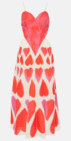 farm rio red heart dress FARM Rio Strapless Heart Mini Dress