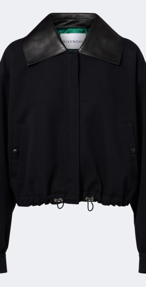 Givenchy - Leather-trimmed cotton and wool jacket