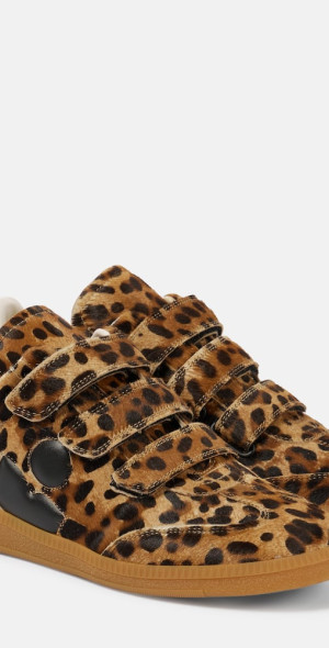 Isabel Marant Beth leopard-print calf hair sneakers