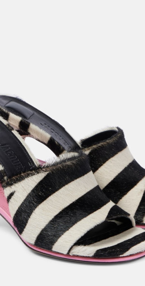 Calf Hair Mules Zebre Aeyde 35mm Danielle Zebra-print Pointed